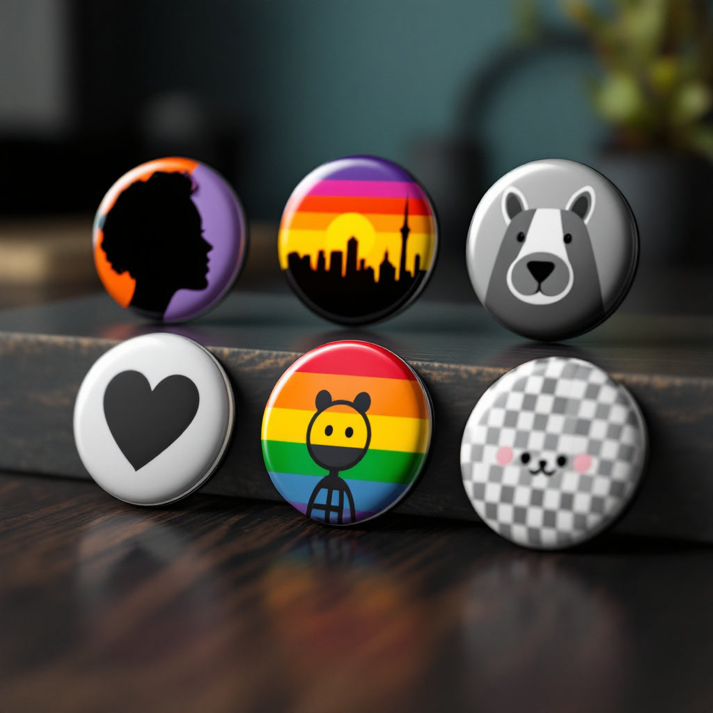 PINBACK BUTTONS - QUANTITY 6