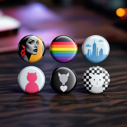 PINBACK BUTTONS - QUANTITY 6
